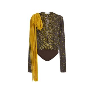 Ferragamo Body, female, Multicolor, Size: XS Body With Flower Sash Detail