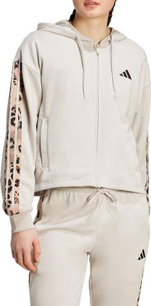 adidas 3-Stripes Full Zip Hoodie in Wonder Alumina/Multicolor at Nordstrom Rack, Size X-Large