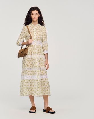 Sandro Floral lace maxi dress