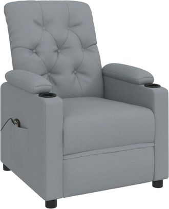vidaXL Sill&oacute;n Reclinable El&eacute;ctrico Tela Gris Claro Vidaxl