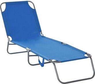 OUTSUNNY Tumbona plegable 187x55x24 cm azul