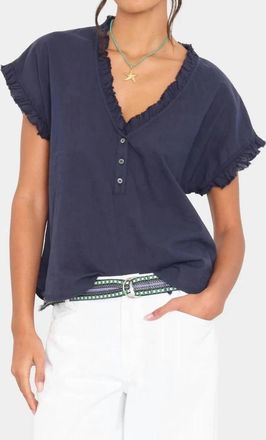 Xirena Darcy V-Neck Top In Star Blue
