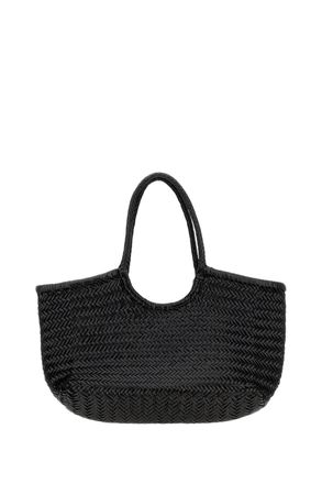 Dragon Diffusion Hand-Woven Black Soft Leather Big Tote Bag