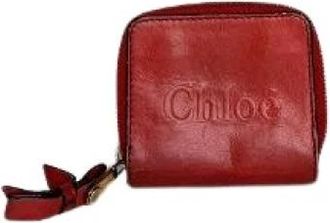 Chlo&eacute; Pre-owned Compact Zip Wallet - Dames - Vintage Accessoires - Rood - ONE Size - Leer - Vintage