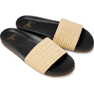 beek Gallito Raffia Slide Sandal in Black at Nordstrom, Size 12