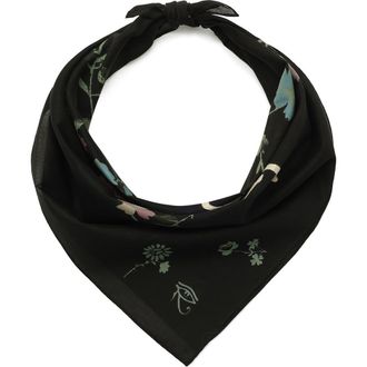 AllSaints Fleur De Lis Embroidered Bandana in Black at Nordstrom