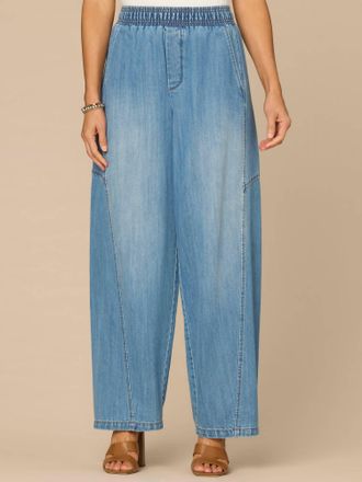 Democracy Skyrise Relaxed Straight Leg Glider Jeans In Blue