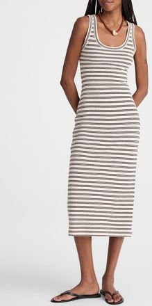 Madewell Scoop Neck Tank Maxi Dress in Textured Stripe Jqd at Nordstrom, Size Xx-Small