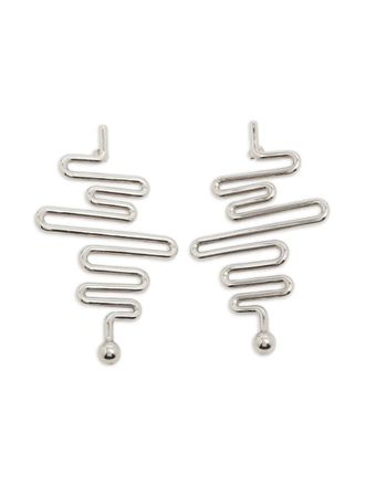 Balenciaga 2000s squiggle drop earrings - women - Silver Plated Metal - One Size
