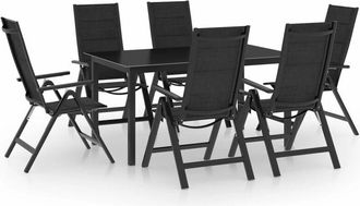 vidaXL 7 Pcs Dining Set Para Jard&iacute;n De Aluminio Antracita