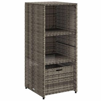 vidaXL Armario De Almacenaje De Jard&iacute;n Rat&aacute;n Pe Gris 50x55x115 Cm Vidaxl