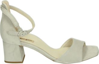 Paul Green Beige Su&egrave;de Sandaal met Rubberen Zool - Dames - Sandalen met hakken - Beige - 39 EU - Su&egrave;de - Schoenen