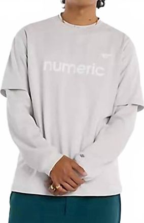 New Balance Numeric Relaxed Athletic Logo T Shirt In Grey Heather