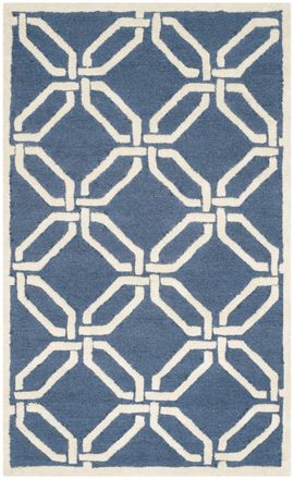 Safavieh Alfombra lana blu scuro/neutrale 122 x 183 cm