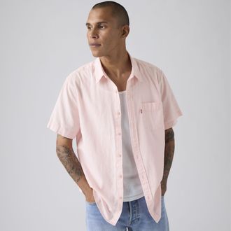 Levi's Short Sleeve Classic Standard Fit Shirt - Mens - XL - Pink / Au Naturel