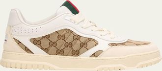 アクセント♪GUCCI グッチ リウェブ メンズ スニーカー グッチ リウェブ〕メンズ スニーカーベージュ＆ホワイト GG