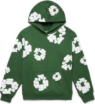 Denim Tears Groene Katoenen Krans Hoodie - Heren - Hoodies - Groen - XL - Katoen - Hoodies & sweatvesten