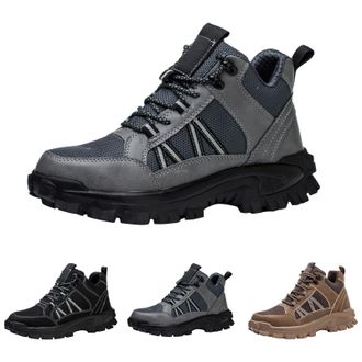 Generic Mens Safety Work Boots Waterproof Lightweight High Top Shoes Ankle Support Quick Lace Boots Anti-Puncture Breathable, Comfort Fit with Slip-Resistant 