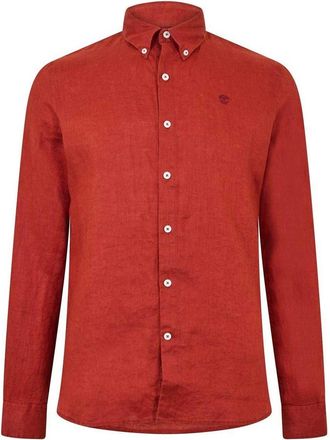 Timberland Heren Linnen Relaxed Fit Overhemd (Verbrande Henna)