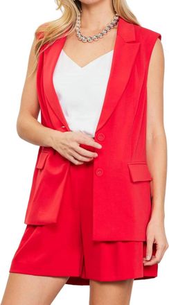 Skies Are Blue Clothing Sleeveless Tailored Blazer