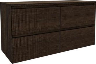 Saniclass Holz Atelier Badkamermeubelset - 120x45x60cm - topblad - zonder kraangaten - 2 lades - Charcoal