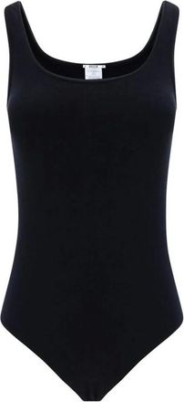 Wolford Tops, Dames, Zwart, XS, Katoen, Monochrome Mouwloze Bodysuit met Snap Sluiting
