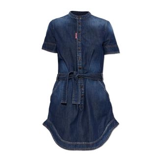 Dsquared2 Abito in Denim con Cintura - - Dresses - Donna - Blu - S