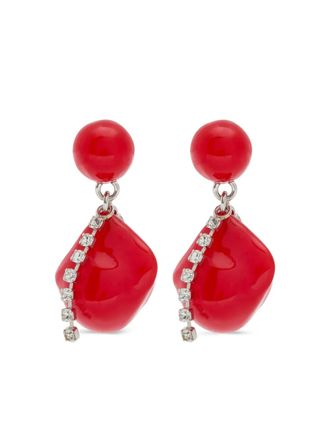 Completedworks crystal-embellished drop earrings - Red