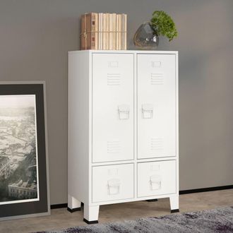 vidaXL Armario Industrial Acero Blanco 67x35x107 Cm Vidaxl