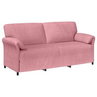 vidaXL Sof&aacute; De 3 Plazas Rosa 198 X 83 X 95 Cm Terciopelo Vidaxl