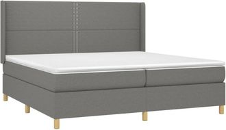vidaXL Vidaxl - Cama Box Spring Colch&oacute;n Y Luces Led Tela Gris Claro 200x200 Cm