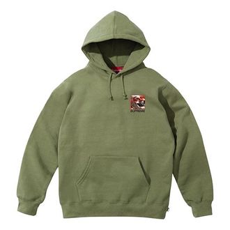SUPREME x Butthole Surfers Hooded Sweatshirt Olive Green Yellow SUP-SS21-844