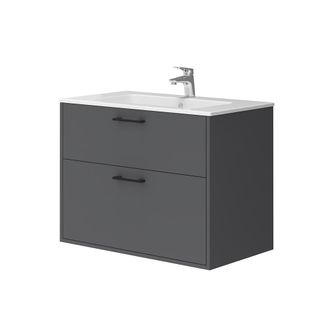 Vicco Conjunto De Muebles De Ba&ntilde;o Lanco, Antracita, 80 X 61.5 Cm Con Lavabo