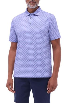 Bugatchi Victor OoohCotton Geo Print Polo in Lilac at Nordstrom, Size Xxx-Large