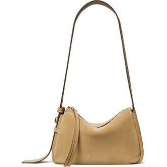 Tory Burch Romy Small Suede Shoulder Bag in Butter at Nordstrom