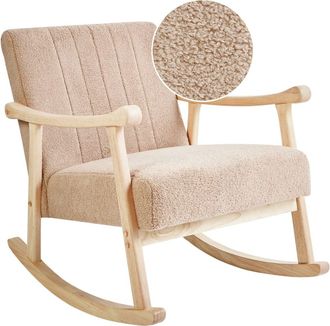 Beliani Mecedora Boucl&eacute; Beige