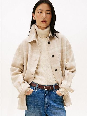 Tommy Hilfiger Sobrecamisa regular de mezcla de lana