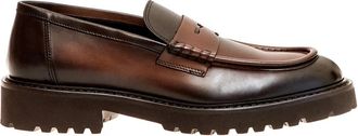 Doucal's Faded Leather Moccasin - Heren - Loafers - Bruin - 42 EU - Leer - Schoenen