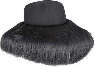 Comme Des Gar&ccedil;ons fringed wool hat - Black