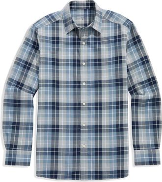 Vineyard Vines Brant Plaid Tech Twill Button-Up Shirt in Ultimate Grey at Nordstrom, Size Xx-Large