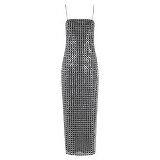 Rotate ROTATE Birger Christensen, Party Dresses, female, Black, XS, Beaded Maxi Slip Dress