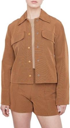 Vince Textured Cotton Blend Shirt Jacket in Amber Wave at Nordstrom Rack, Size X-Large