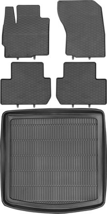 OEM Juego De Alfombrillas De Goma Para El Mitsubishi Outlander Iii Suv Del 2012 + Alfombrilla Para El Maletero