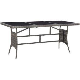 vidaXL Mesa De Jard&iacute;n Rat&aacute;n Sint&eacute;tico Gris 170x80x74 Cm Vidaxl