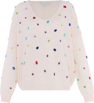 Faina Gebreide trui Dames wolwit