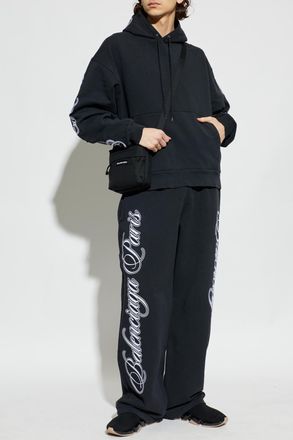 Balenciaga Sweatpants With Straight-leg Cuffs, Mens, Black