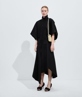 Bottega Veneta Compact Cotton Toile Skirt - Black - Women - 0