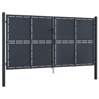 Berkfield Home Garden Gate Steel 300x150 cm Anthracite in Dark Grey