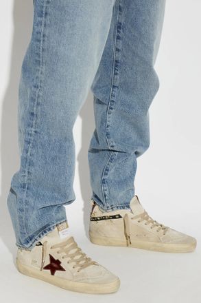 Golden Goose Mid Star Classic Sports Shoes, Womens, Beige
