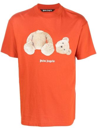 Palm Angels T-shirt con stampa Teddy Bear - Marrone
